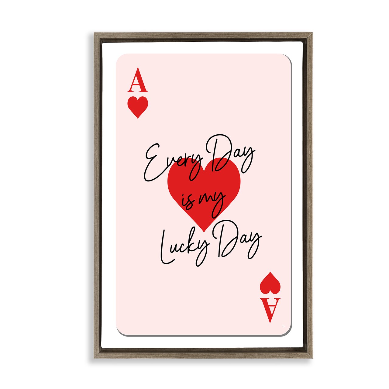 Stupell Industries Lucky Day Card Design Framed Floater Canvas Wall Art Design by Martina Pavlova